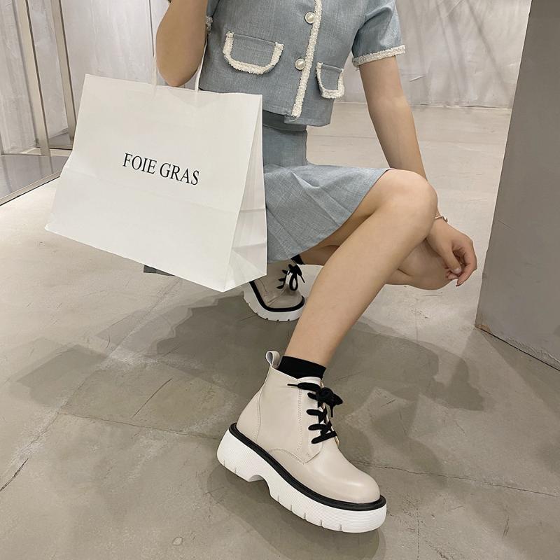 Boots British Style Women 2021 Spring And Summer Fashion Temperament Casual Simple Thick-soled Short