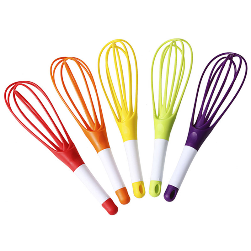 Folding Random Colors Egg Beaters Plastic 2-in-1 Hand Egg Mixer Cream Blender Manual Kitchen Gadgets