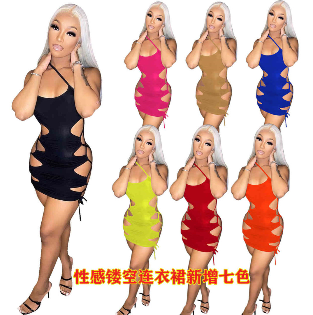 New Women Designers Clothes 2024 dresses sexy temperament multicolor night club style hollow out long maxi dress for summer fashions
