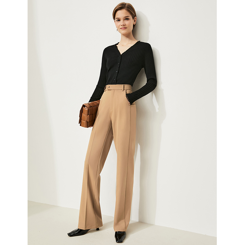Amii Minimalism Winter Women Pants Office Lady High Waist Wide Leg Pants Loose Elegant Trousers For Women Casual Pant 12120365CX220310