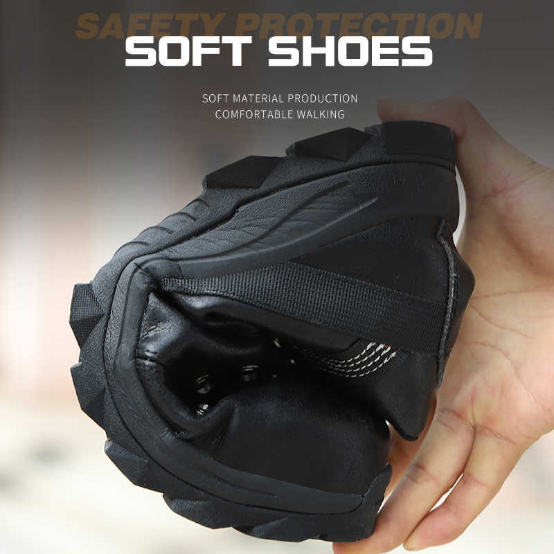 Safety shoes men's steel toe puncture-resistant sports breathable lightweight work boots outdoor construction to protect toes 210830