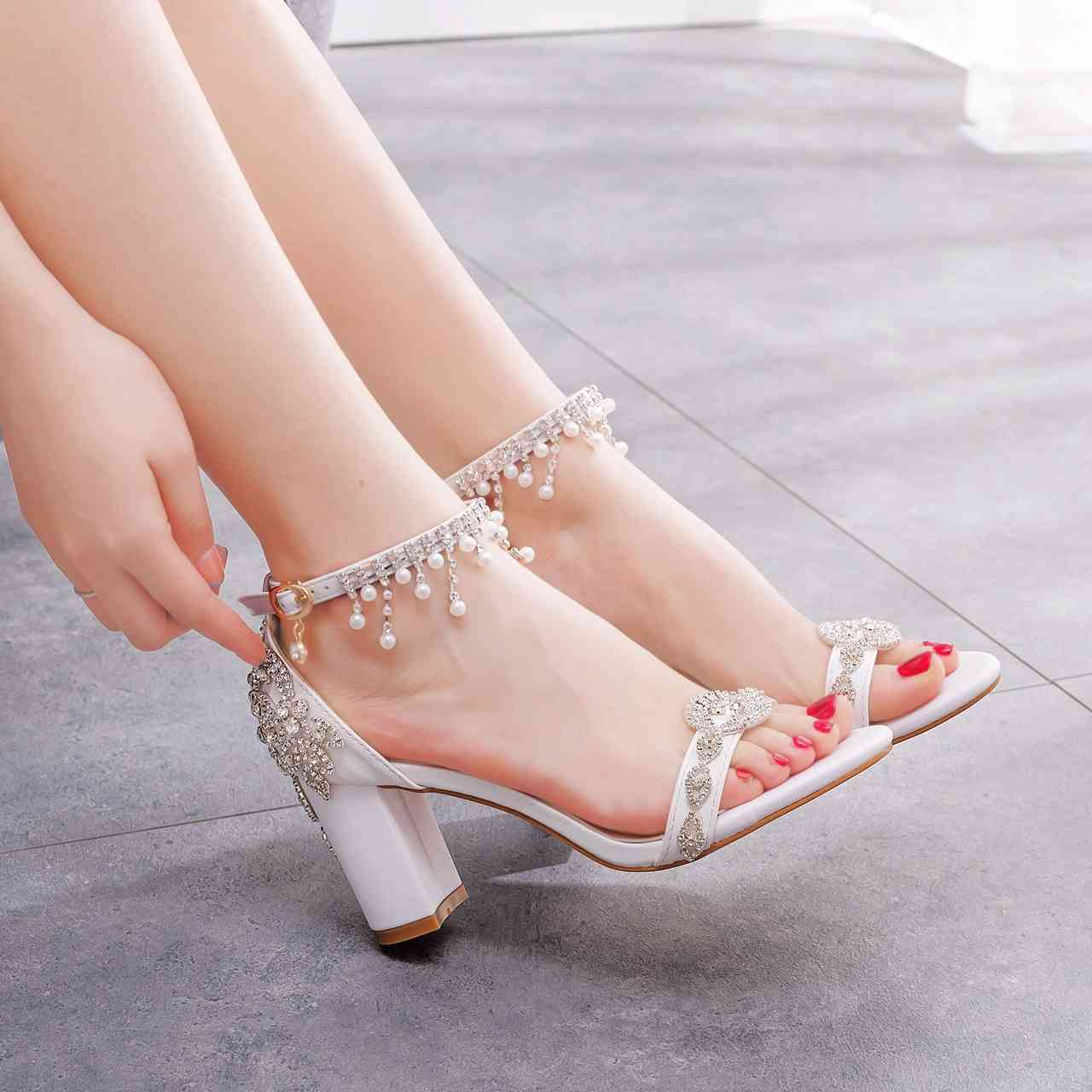dress shoes women high heels wedding bridal sandals prom elegant stripper satin strap r7d4, Black
dress shoes women high heels wedding bridal sandals prom elegant stripper satin strap r7d4, Black