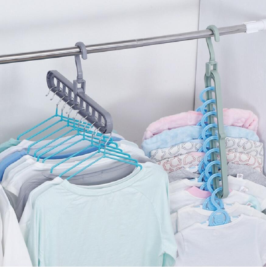 Clothes clip closet organizer Space Saving lti-port magic hanger Plastic Scarf cabide hangers for clothes RRD7656 Free shipping