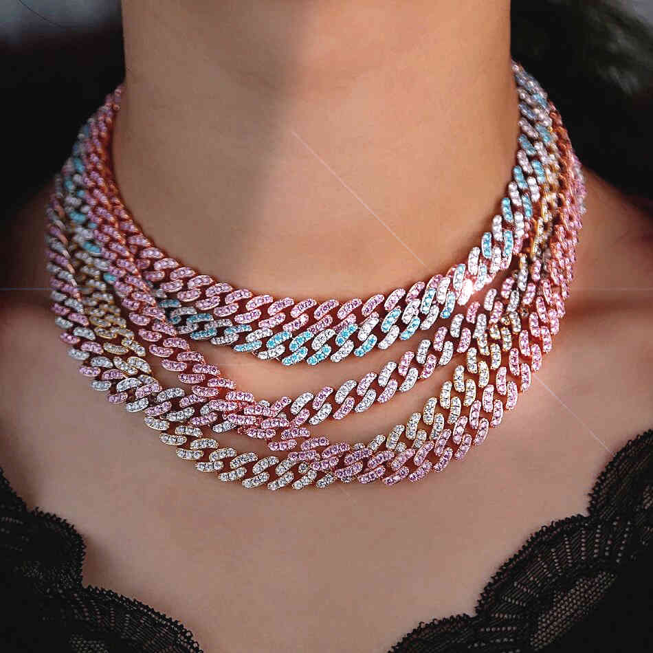 New Fashion Charm Hip Hop Jewelry Necklace 9mm Baby Blue Silver Iced Cuban Link Chain Prong Miami Link Bling Gift for Man Women X0509
New Fashion Charm Hip Hop Jewelry Necklace 9mm Baby Blue Silver Iced Cuban Link Chain Prong Miami Link Bling Gift for Man Women X0509