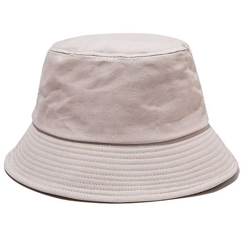 Black White Solid Bucket Hat Unisex Bob Caps Hip Hop Gorros Men Women Summer Panama Cap Beach Sun Fishing Boonie Hat Q0805
