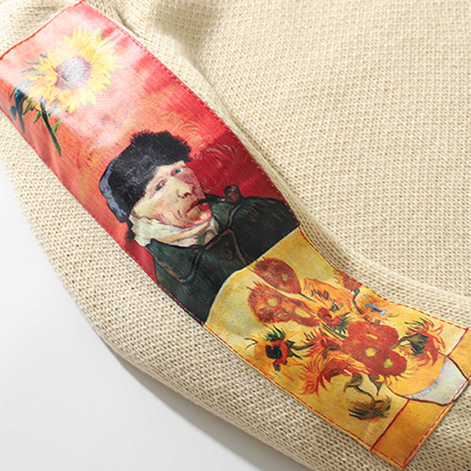 Hip Hop Fashion Sweater Pullover Men Van Gogh Painting Embroidery Knitted Sweater Harajuku Male Streetwear Tops Casual Pullover 210818