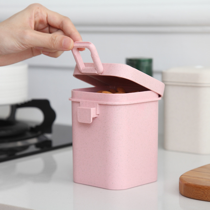 600ml Wheat Straw Lunch Box Healthy Material Bento es Microwave Dinnerware Food Storage Container For Outdoor 210423