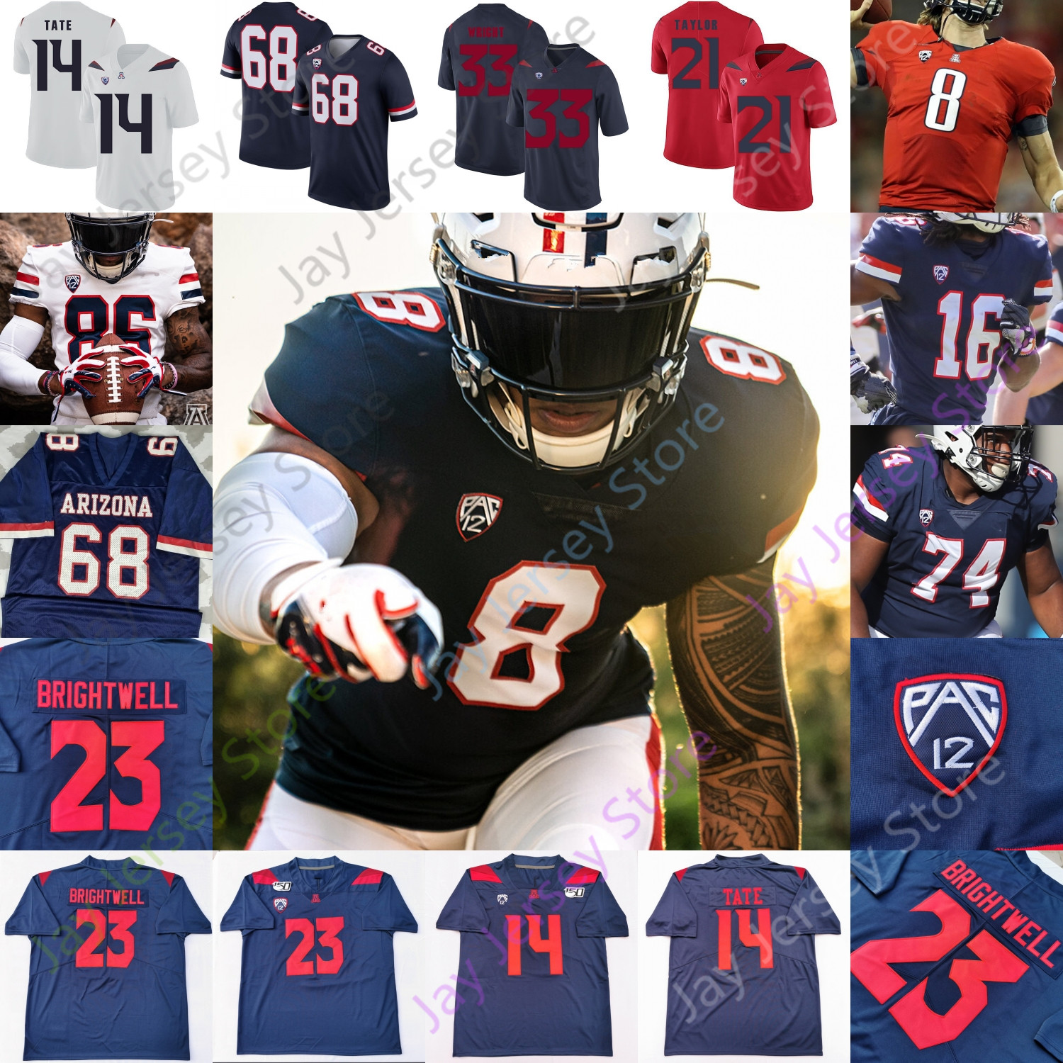 Arizona Wildcats Football Jersey NCAA College Rob Gronkowski Nick Foles Khalil Tate Gary Brightwell J.J. Taylor Cunningham Berryhill III, 2021 navy
Arizona Wildcats Football Jersey NCAA College Rob Gronkowski Nick Foles Khalil Tate Gary Brightwell J.J. Taylor Cunningham Berryhill III, 2021 navy