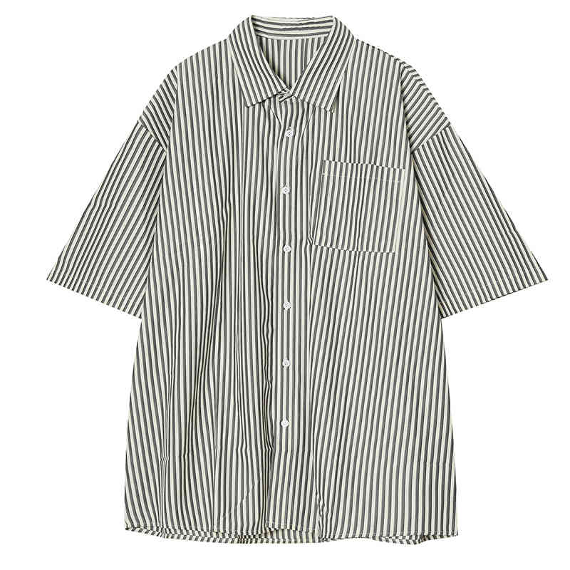 IEFB Men's Clothing Summer Simple Stripe Shirt Men's Fashion Personality Loose Casual Oversized Blue Shirts 9Y7458 210524