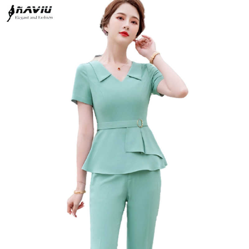 Professional Suit Summer Slim Temperament Fashion Short Sleeve Blazer And Pants Office Ladies Business Work Wear 210604, Green blazer
Professional Suit Summer Slim Temperament Fashion Short Sleeve Blazer And Pants Office Ladies Business Work Wear 210604, Green blazer