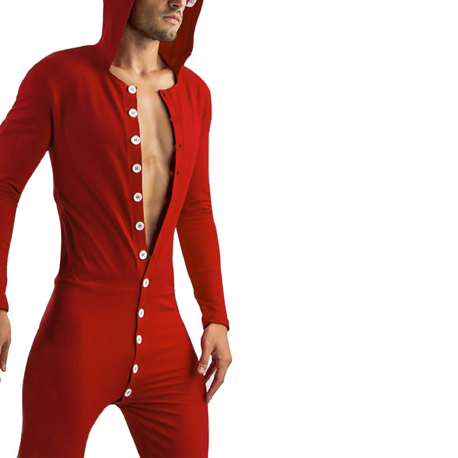 Mens Pajamas Jumpsuit Homewear Sleepwear Solid Color Long Sleeve Comfortable Button Leisure Men Rompers Nightwear -3XL, Black
Mens Pajamas Jumpsuit Homewear Sleepwear Solid Color Long Sleeve Comfortable Button Leisure Men Rompers Nightwear -3XL, Black