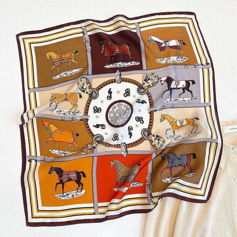 Scarves Luxury 100% Silk Scarf Women Fashion Small Bandana Horse Print Neck Hairband Square Headband Kerchief 53*53cm, Blue;gray
Scarves Luxury 100% Silk Scarf Women Fashion Small Bandana Horse Print Neck Hairband Square Headband Kerchief 53*53cm, Blue;gray