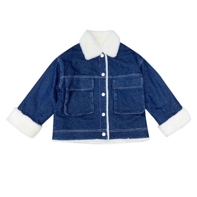 Jackets WLG Kids Winter Clothes Boys Girls Denim Blue Velvet Thick Coats Baby Warm All Match Outerwear For 2-7 Years, Blue;gray
Jackets WLG Kids Winter Clothes Boys Girls Denim Blue Velvet Thick Coats Baby Warm All Match Outerwear For 2-7 Years, Blue;gray