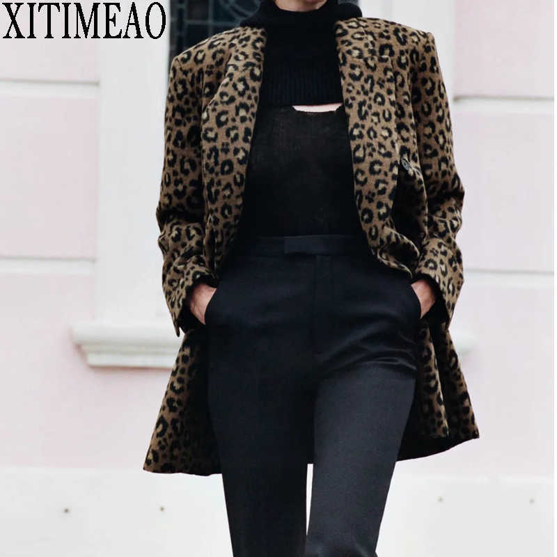 ZA Oversized Casual Wool Coat Autumn Winter Women Retro Leopard Print Outwear Long Sleeve Female Woolen Overcoat 210602, As picture
ZA Oversized Casual Wool Coat Autumn Winter Women Retro Leopard Print Outwear Long Sleeve Female Woolen Overcoat 210602, As picture