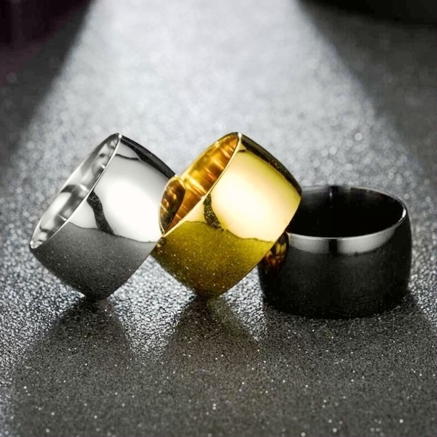 Stainless Steel wide 12mm Blank Ring Band Finger Thumb Black Gold Rings for Men Women Fashion Jewelry Will and Sandy
Stainless Steel wide 12mm Blank Ring Band Finger Thumb Black Gold Rings for Men Women Fashion Jewelry Will and Sandy
