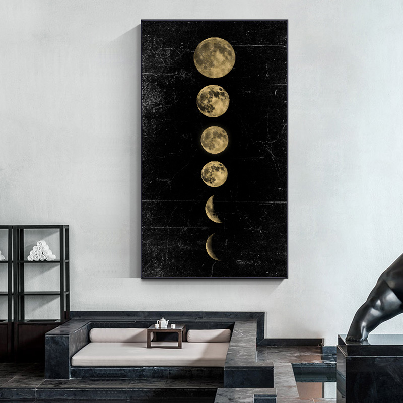 Modern Large Size Poster Canvas Print Wall Art Abstract Painting Moon Picture For Living Room Study Decoration Cuadros No Frame