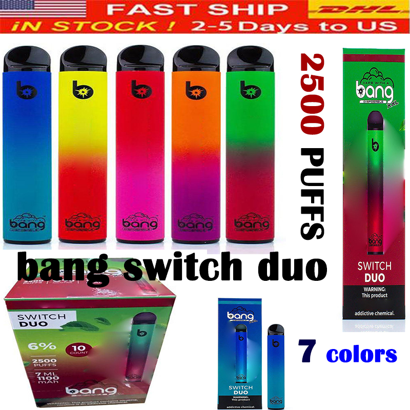 Bang XXL Switch Duo Disposable Device Pod Kit E-cigarettes 2 In 1 2500 Puffs 1100mAh Battery 7ml Prefilled Cartridge Pods Vape Stick Pen Vs PRO MAX Air Bar Lux 0268243
Bang XXL Switch Duo Disposable Device Pod Kit E-cigarettes 2 In 1 2500 Puffs 1100mAh Battery 7ml Prefilled Cartridge Pods Vape Stick Pen Vs PRO MAX Air Bar Lux 0268243