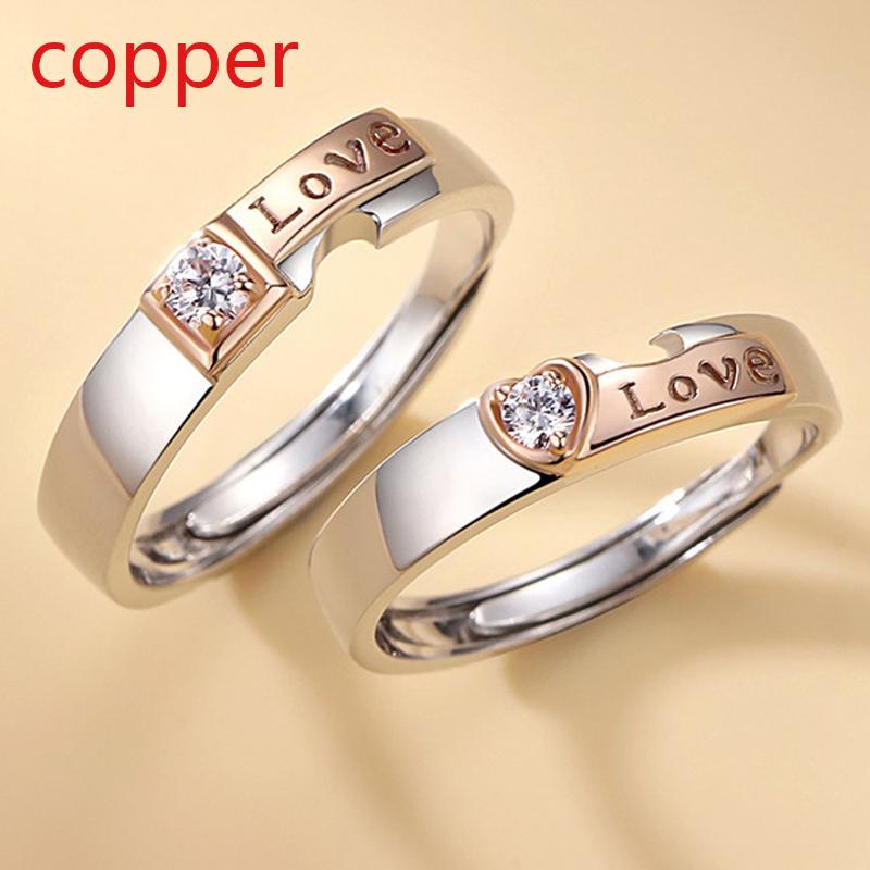 Wedding Rings Men's Women's Matching Ring Fashion Simple Couple Heart Shape Letter Size Adjustable Love Valentine's Day Gift
Wedding Rings Men's Women's Matching Ring Fashion Simple Couple Heart Shape Letter Size Adjustable Love Valentine's Day Gift
