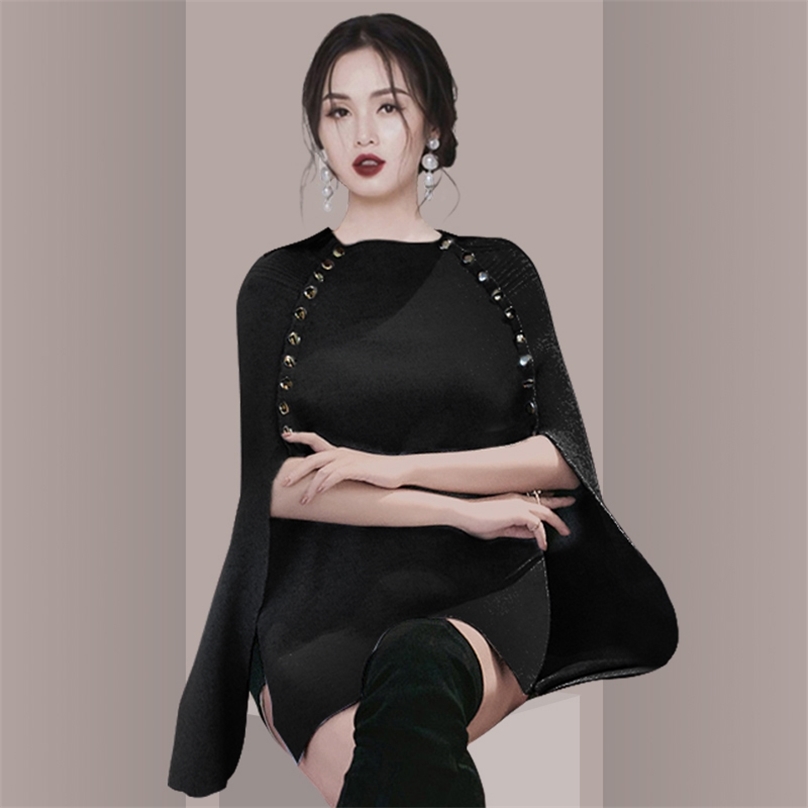 age-reducing slim-fitting loose-fitting outer jacket knit cloak elegant temperament office party for women dresses 210602, Black
age-reducing slim-fitting loose-fitting outer jacket knit cloak elegant temperament office party for women dresses 210602, Black