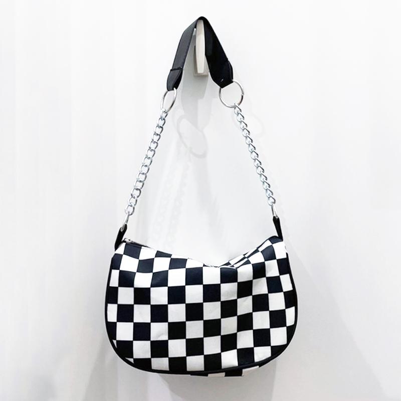 Duffel Bags Fashion Women Vintage Black And White Plaid Shoulder Messenger Female Removable Chain Casual Handbag Ins
Duffel Bags Fashion Women Vintage Black And White Plaid Shoulder Messenger Female Removable Chain Casual Handbag Ins