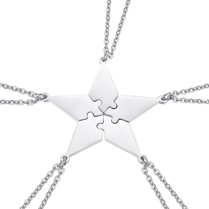 5pcs Good Family Friendship Necklace Set Five-pointed Star Puzzle Neck Pendant Fashion Creative Jewelry Accessories (Pe Necklaces
5pcs Good Family Friendship Necklace Set Five-pointed Star Puzzle Neck Pendant Fashion Creative Jewelry Accessories (Pe Necklaces