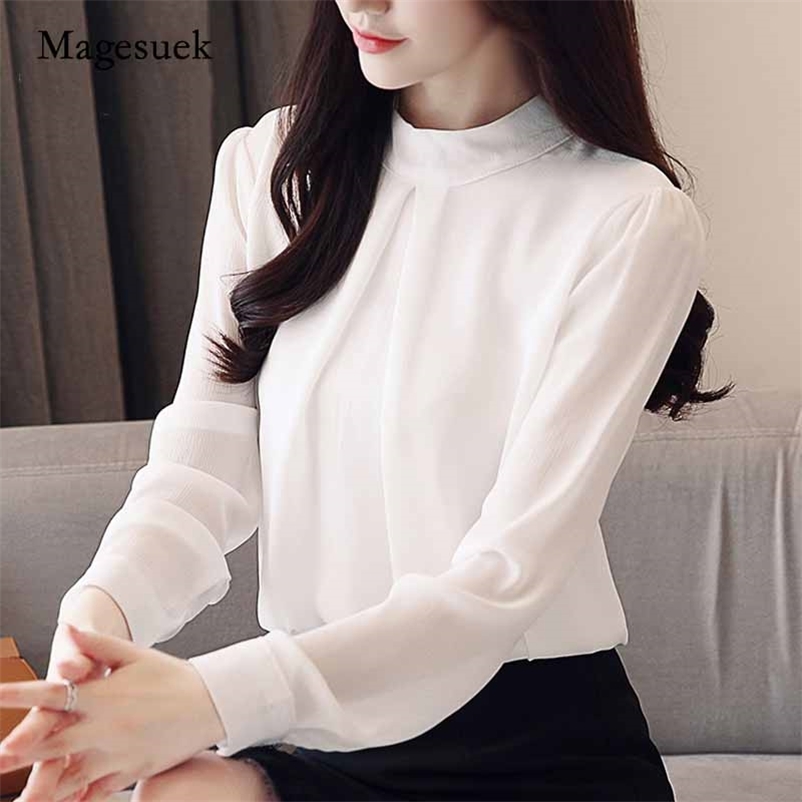 Autumn Casual Solid White Chiffon Blouses Stand-up Collar Women Tops and Long Sleeve Fashion Shirt Blusa 0894 210518
Autumn Casual Solid White Chiffon Blouses Stand-up Collar Women Tops and Long Sleeve Fashion Shirt Blusa 0894 210518