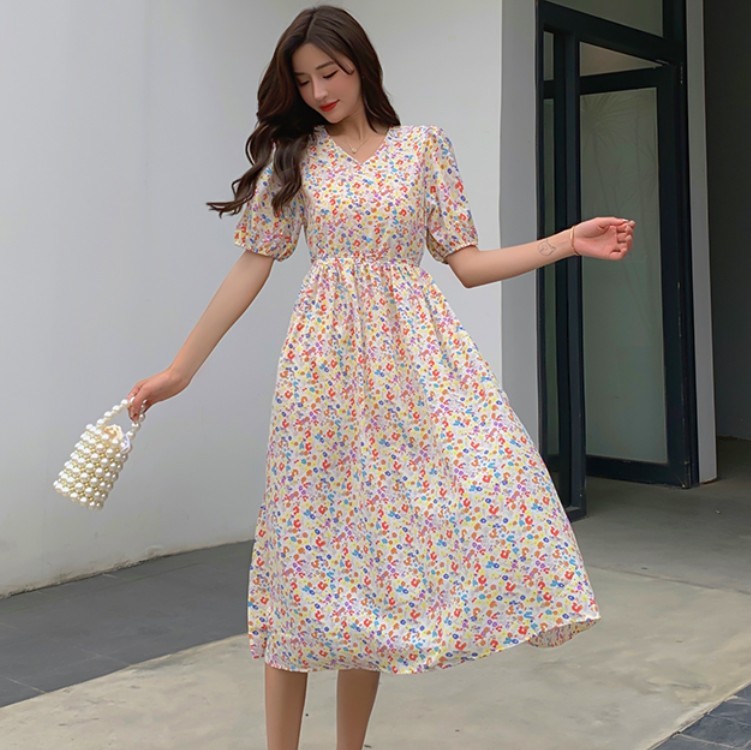 Summer Women French Style Vintage Boho Chiffon Dress Puff Sleeve Casual Elegant Floral Print Dress Women Fashion 210518, Photo color
Summer Women French Style Vintage Boho Chiffon Dress Puff Sleeve Casual Elegant Floral Print Dress Women Fashion 210518, Photo color