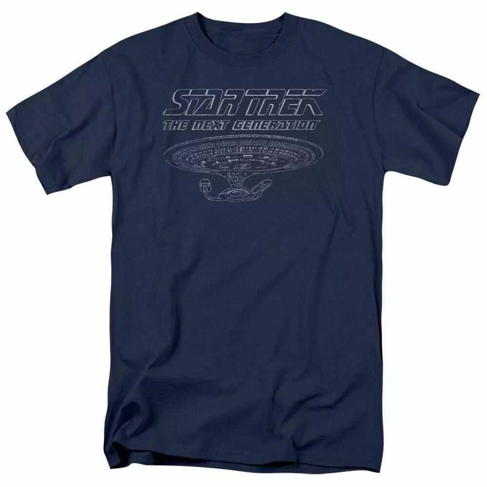 Star Trek TNG Enterprise T Shirt Licensed Sci-Fi TV Classic Tee New Navy Blue
