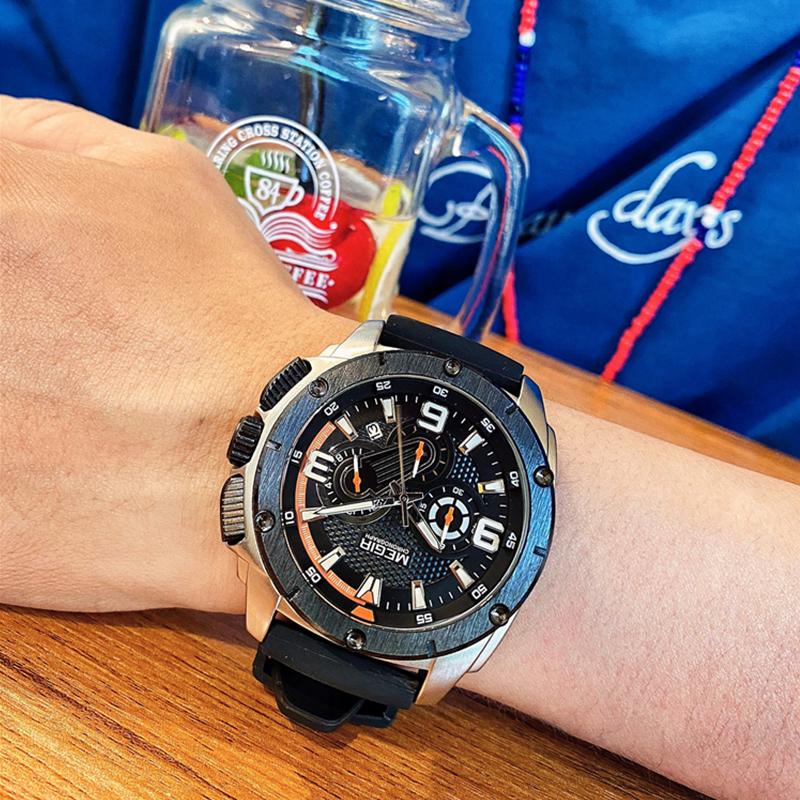 Wristwatches MEGIR Men Sports Watches Military Army Clocks Top Men's Silicone Chronograph Quartz Wrist Watch Male Reloj Hombre, Silver
Wristwatches MEGIR Men Sports Watches Military Army Clocks Top Men's Silicone Chronograph Quartz Wrist Watch Male Reloj Hombre, Silver