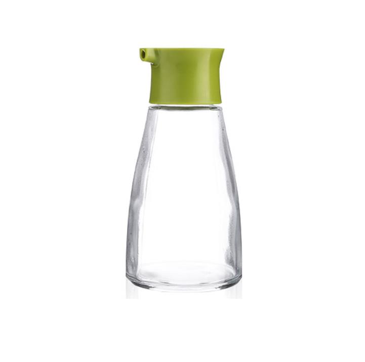 Kitchen Tools Dripless Glass Soy Sauce Dispenser Pot Cooking Utensils Controllable Leakproof Olive Oil Vinegar Cruet Bottle with Green White Black Cap