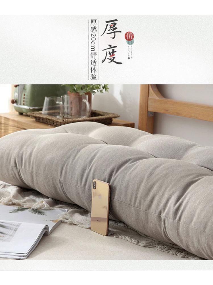 SongKAum Washable 100% Cotton Long Bedside Pillows With Filling Solid Simple Pillow Single Double Home Cushion For Sleeping