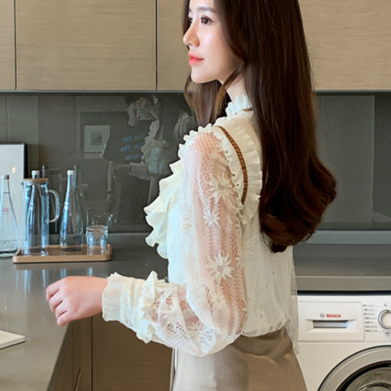 blusas mujer de moda womens tops and blouses korean fashion clothing chiffon shirts dames lange mouwen 7090 50 210427