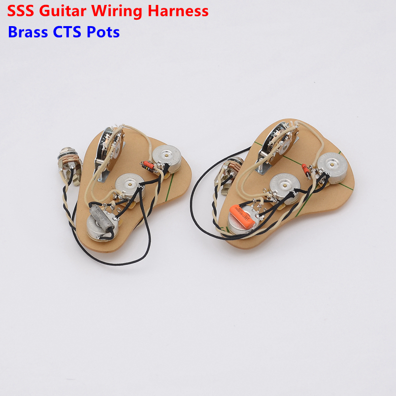 

1 Set Pickup SSS Single s Loaded Pre-wired Electric Guitar Wiring Harness Prewired Kit (3x 250K Brass CTS Pots + 5-Way Switch )