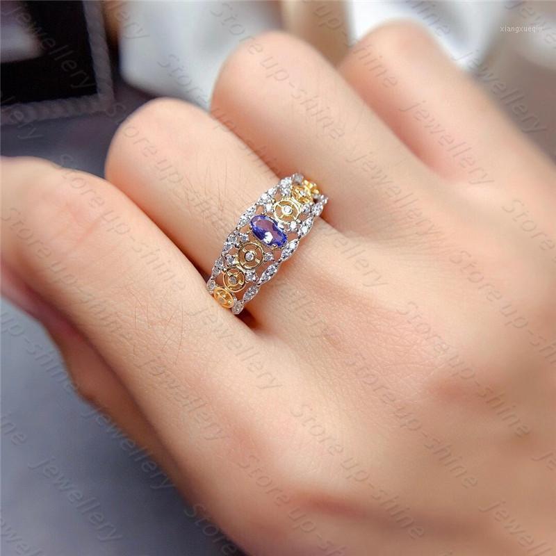 Cluster Rings Natural Tanzanite Ring 925 Silver Two-color Electroplating Process Hollow Carving Luxury Elegant, Golden;silver
Cluster Rings Natural Tanzanite Ring 925 Silver Two-color Electroplating Process Hollow Carving Luxury Elegant, Golden;silver