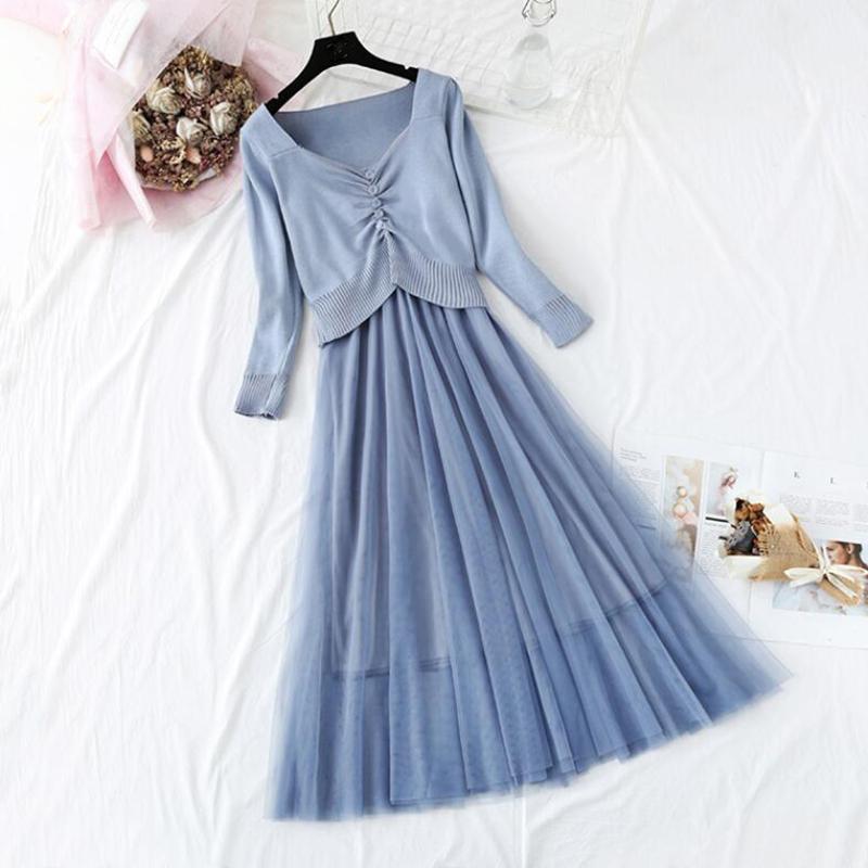 Casual Dresses 2021 Spring Autumn Womans Sweater + Mesh Sling Dress Sets Solid Color Female Two-Pieces Suits Elegant Knitted, Beige
Casual Dresses 2021 Spring Autumn Womans Sweater + Mesh Sling Dress Sets Solid Color Female Two-Pieces Suits Elegant Knitted, Beige