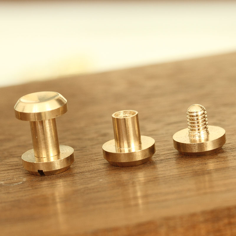 10 pieces Concave nail wallet bag Chicago brass belt screw Rivet diy handmade fastener garmnet hardware leather part