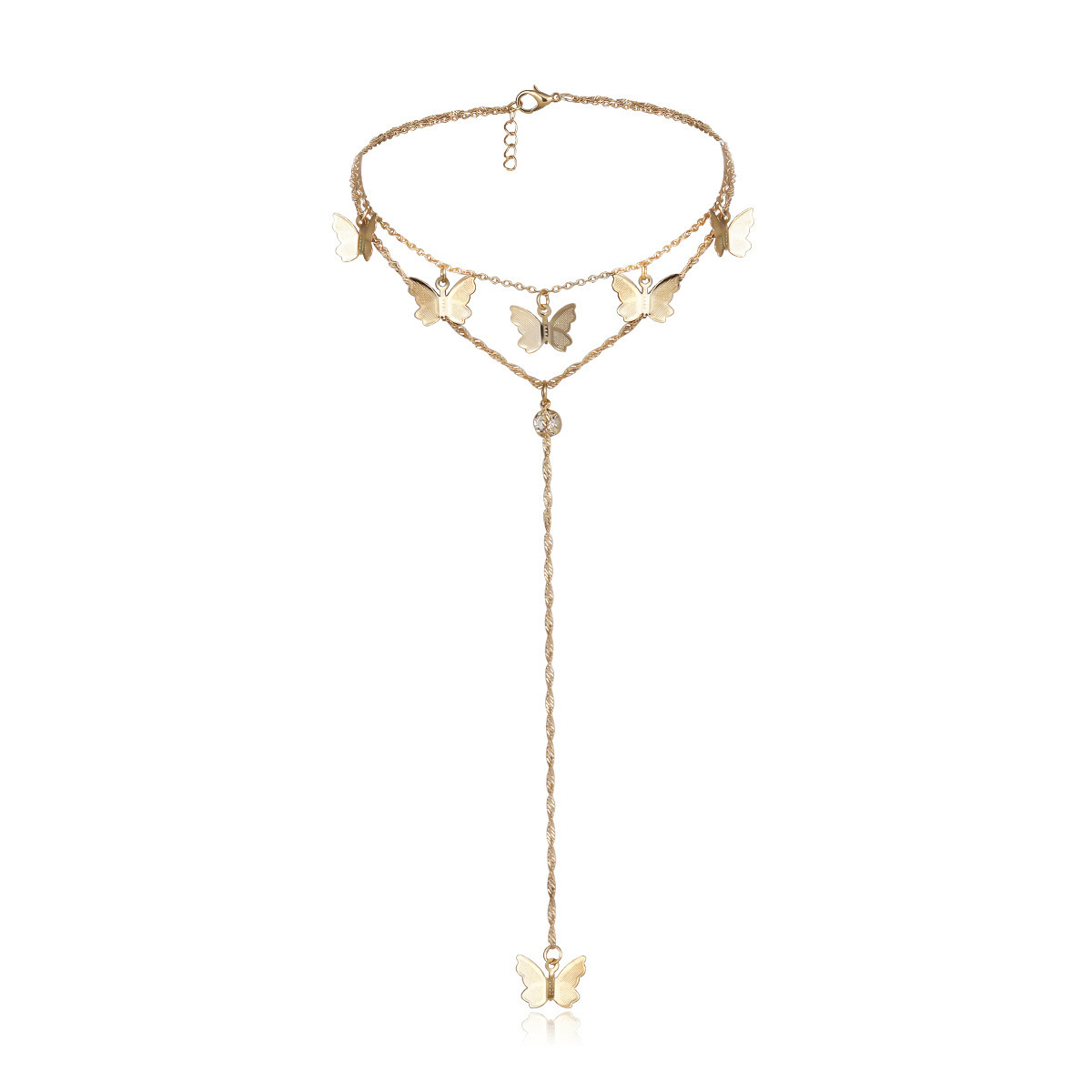 Jewelry Simple Temperament Diamond Geometric Necklace Female Butterfly Y-shaped Tassel Pendant Double Layer Necklace
Jewelry Simple Temperament Diamond Geometric Necklace Female Butterfly Y-shaped Tassel Pendant Double Layer Necklace