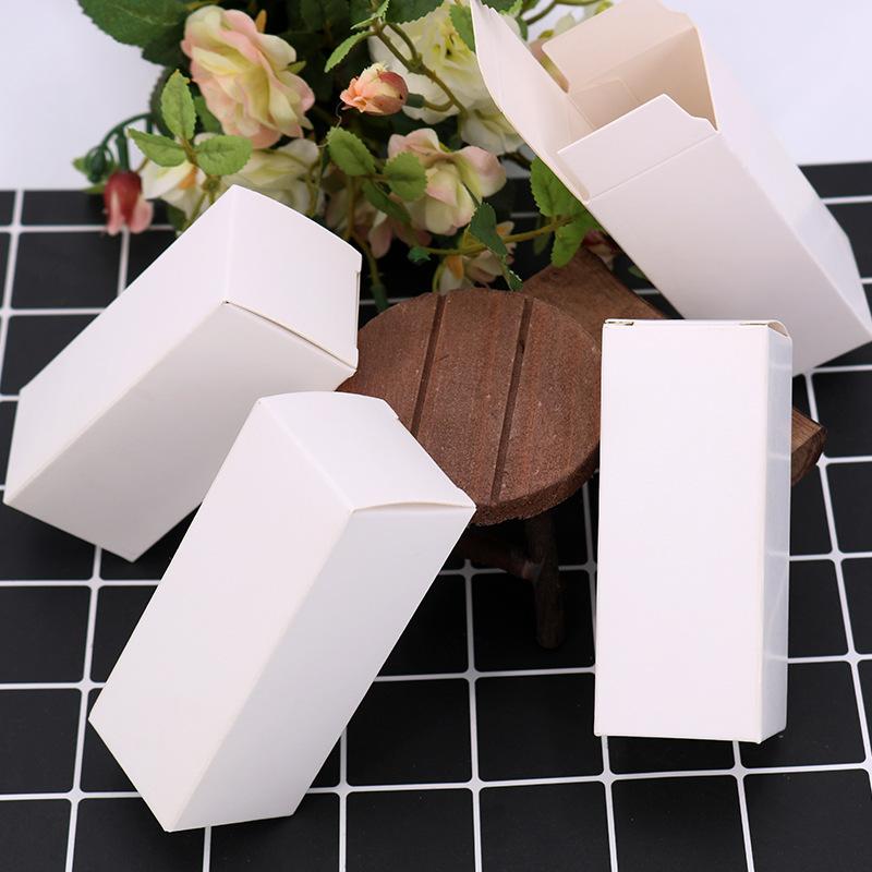 Gift Wrap 50pcs/General Purpose White Small Box Packaging 350g Square Blank Cardboard Spot Cosmetics Color