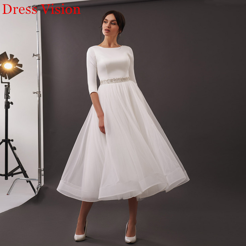 Elegant Satin O-neck Short Wedding Dress Robe De Soiree Bride To Be Robe De Marie A-line Tea Length, White
Elegant Satin O-neck Short Wedding Dress Robe De Soiree Bride To Be Robe De Marie A-line Tea Length, White