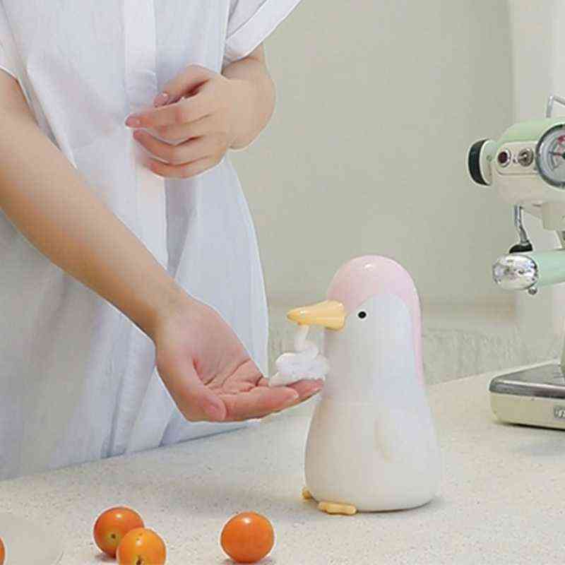 Cute Automatic Soap Dispenser Touchless Induction Foam Bubble Washing Machine for Kids Kitchen Bathroom 211206