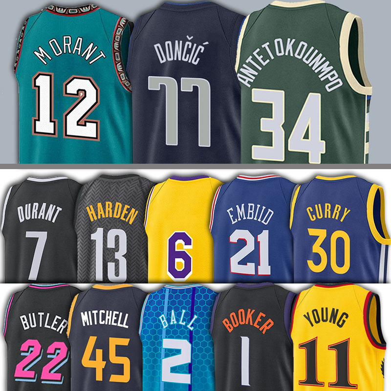 12 Ja Durant Morant Basketball Jerseys Ball Gordon Jimmy Young Butler 11 Trae 2 LaMelo 77 Luka Hayward Doncic Stephen Antetokounmpo 7 Kevin Joel Harden Embiid Curry, Men
12 Ja Durant Morant Basketball Jerseys Ball Gordon Jimmy Young Butler 11 Trae 2 LaMelo 77 Luka Hayward Doncic Stephen Antetokounmpo 7 Kevin Joel Harden Embiid Curry, Men
