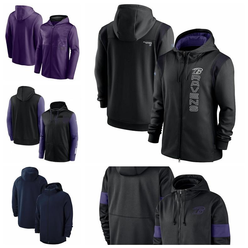 Baltimore„Ravens„Men Women Youth Football Sideline Team Performance Full-Zip Hoodie Black Baltimore„Ravens„Men Women Youth Football Sideline Team Performance Full-Zip Hoodie Black