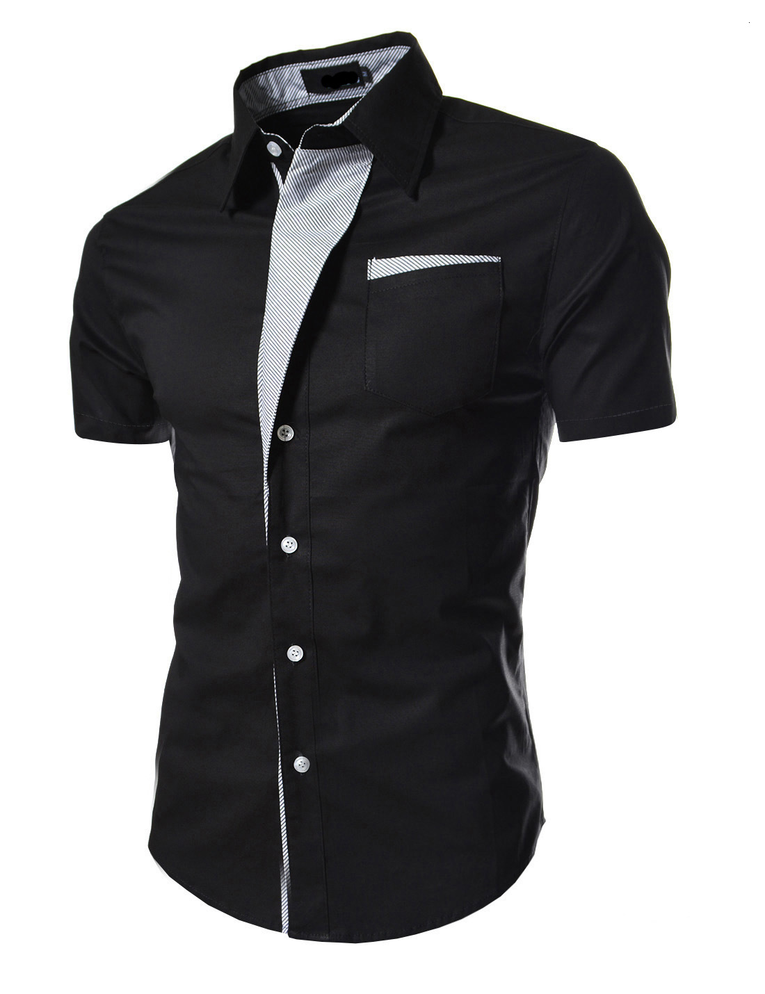 Men' Casual Shirts 2021 Summer Short-sleeved Stand-up Collar Stitching Contrast Color Fashion Yiwu Factory ST501 46VM, Dark blue
Men' Casual Shirts 2021 Summer Short-sleeved Stand-up Collar Stitching Contrast Color Fashion Yiwu Factory ST501 46VM, Dark blue