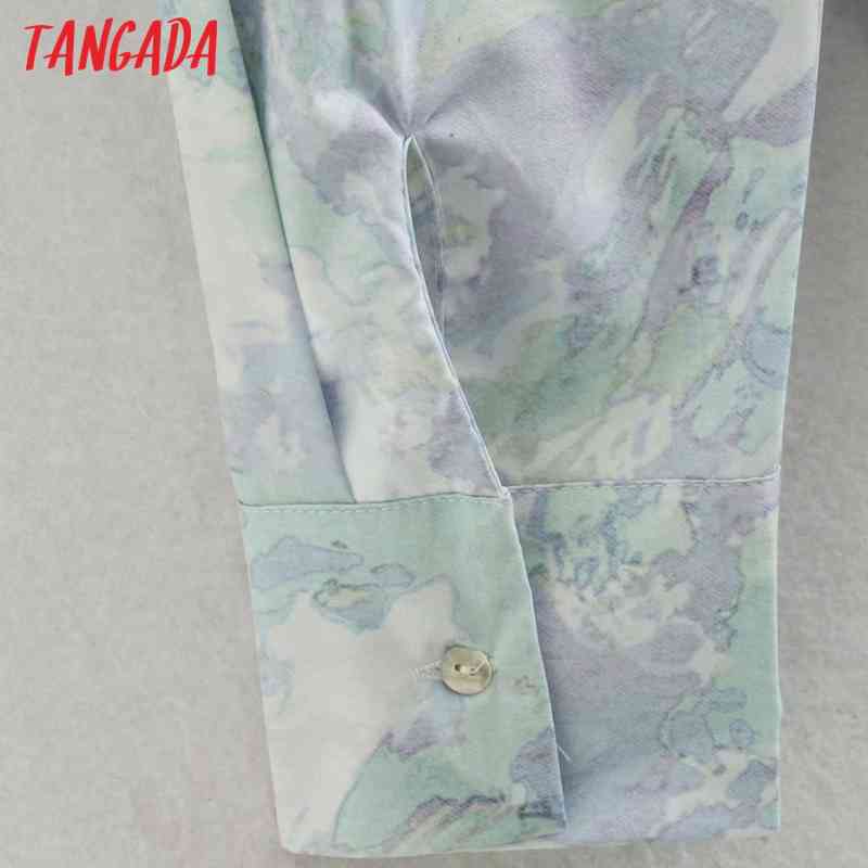 Women Vintage Flowers Print Long Sleeve Chic Female Casual Loose Shirt XN308 210416