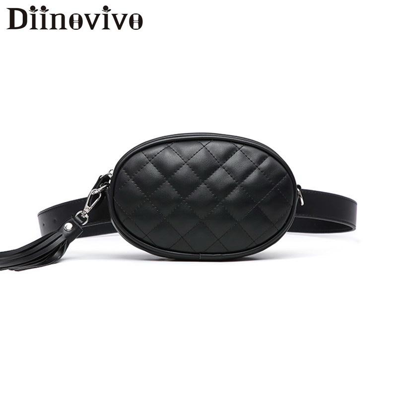 Waist Bags Diinovivo Quilted PU Leather Belt Bag Fashion Tassel Black Fanny Pack Women Purse Phone Free-Hand Female LBF355
Waist Bags Diinovivo Quilted PU Leather Belt Bag Fashion Tassel Black Fanny Pack Women Purse Phone Free-Hand Female LBF355
