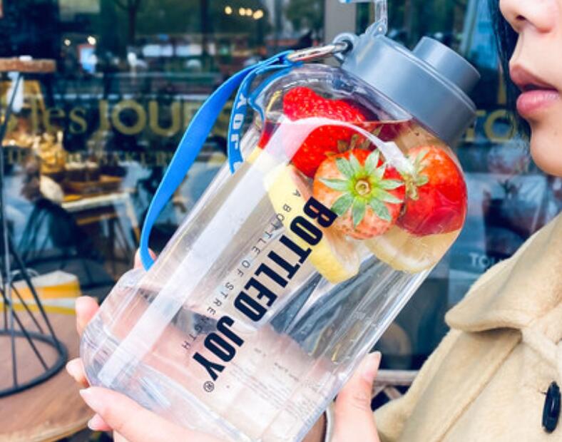 QuiFit Plastic Wide Mouth Big Drinking Water Bottles 1.5L 2.5L Gallon Jug BPA Free Sport Fitness Tourism GYM Travel Unique Item 201204