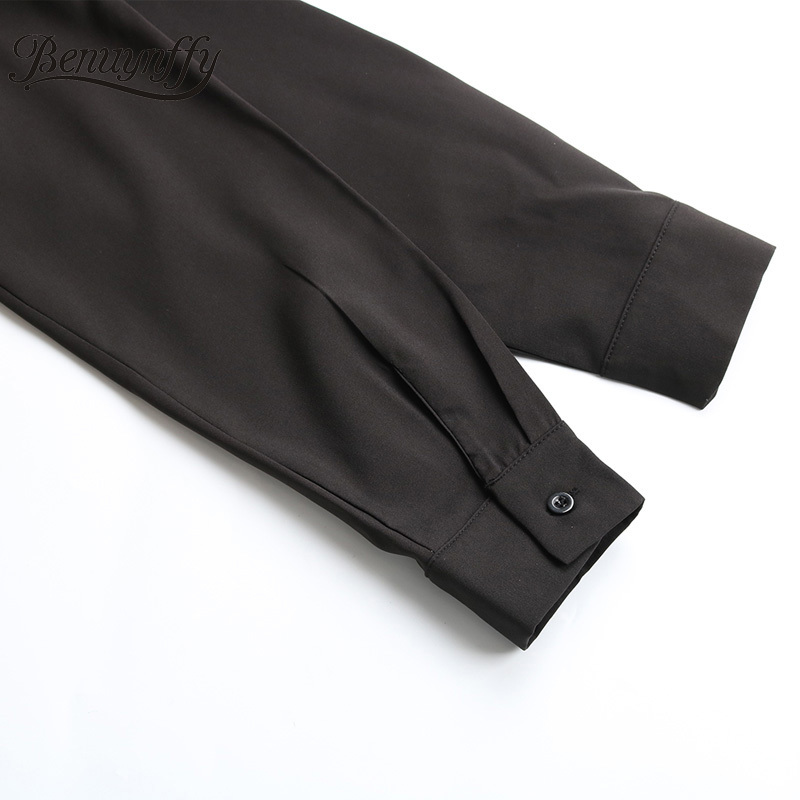 Turn-down Collar Pocket Color Block Shirt Dresses Women Spring Long Sleeve Casual Straight Mini Dress Without Belt 210510