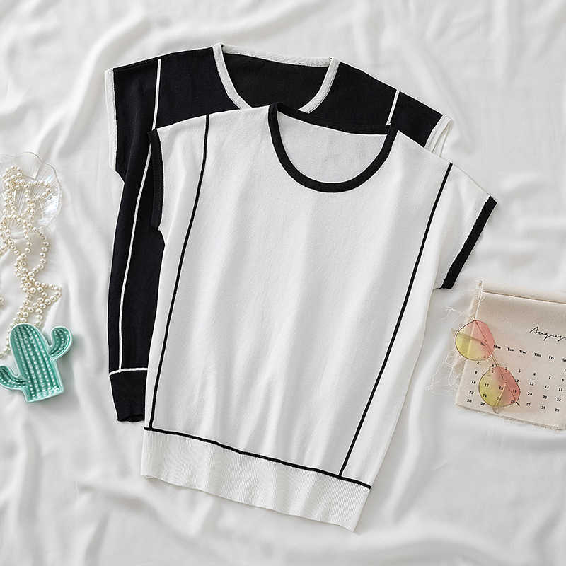 Knitted O Neck Sweater Women Plus Size Loose Sweater Oversized Women Pullover Sweater Female Short Sleeve Summer Knitwear 210604, White
Knitted O Neck Sweater Women Plus Size Loose Sweater Oversized Women Pullover Sweater Female Short Sleeve Summer Knitwear 210604, White