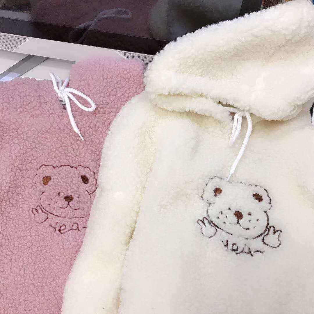 Deeptown kawaii hoodies women winter fashion embroidery pullover long sleeve cute Tops loose Casual women sweatshirt 210602