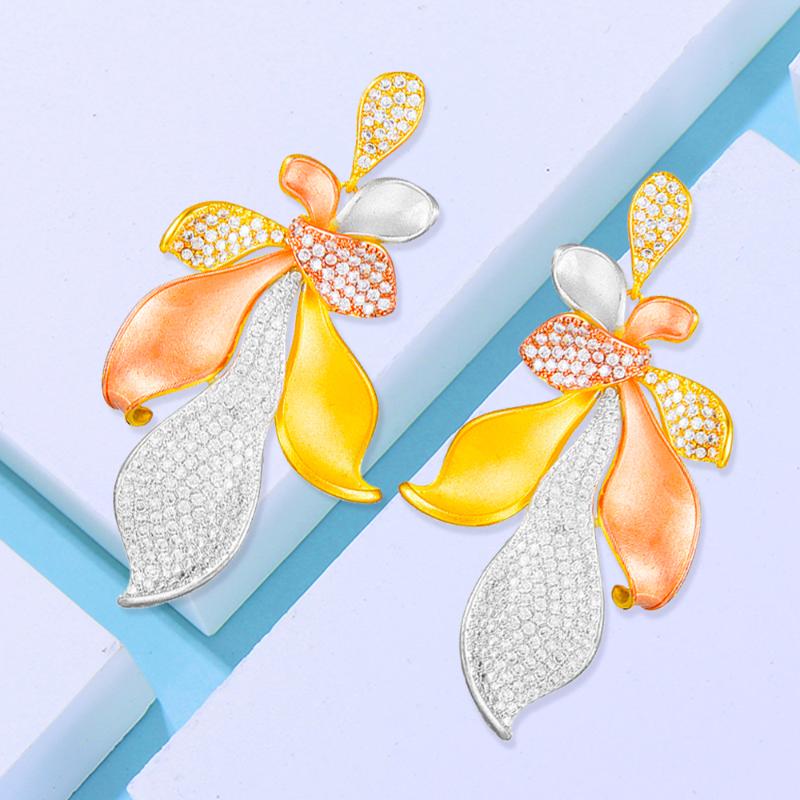 Dangle & Chandelier KellyBola Luxury Colorful Cubic Zirconia Shining Flower Leaves Drop Earrings For Women High Quality Jewelry
Dangle & Chandelier KellyBola Luxury Colorful Cubic Zirconia Shining Flower Leaves Drop Earrings For Women High Quality Jewelry